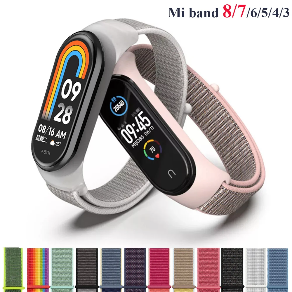 Bracciale per mi band 9 8 7 Cinturino in nylon Sport loop orologio Cintura pulsara correa Mi band 4 Polsino xiaomi Mi band 5 6 3 Bracciale