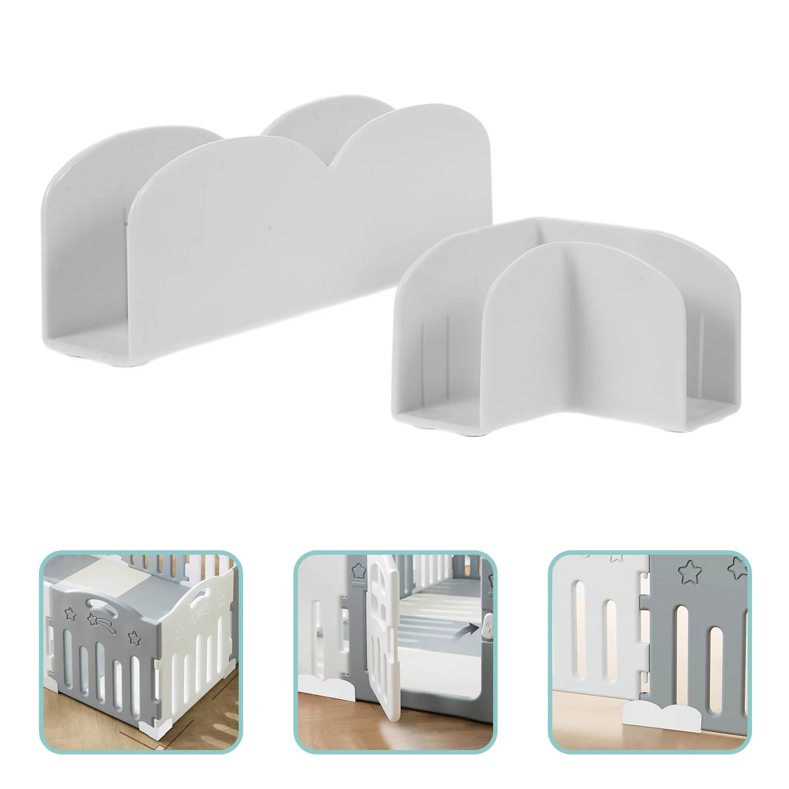 Supporto per stabilizzatore in plastica con base per box da 2 pezzi Fissatore antiscivolo solido per accessori per box da pavimento Supporto per recinzione