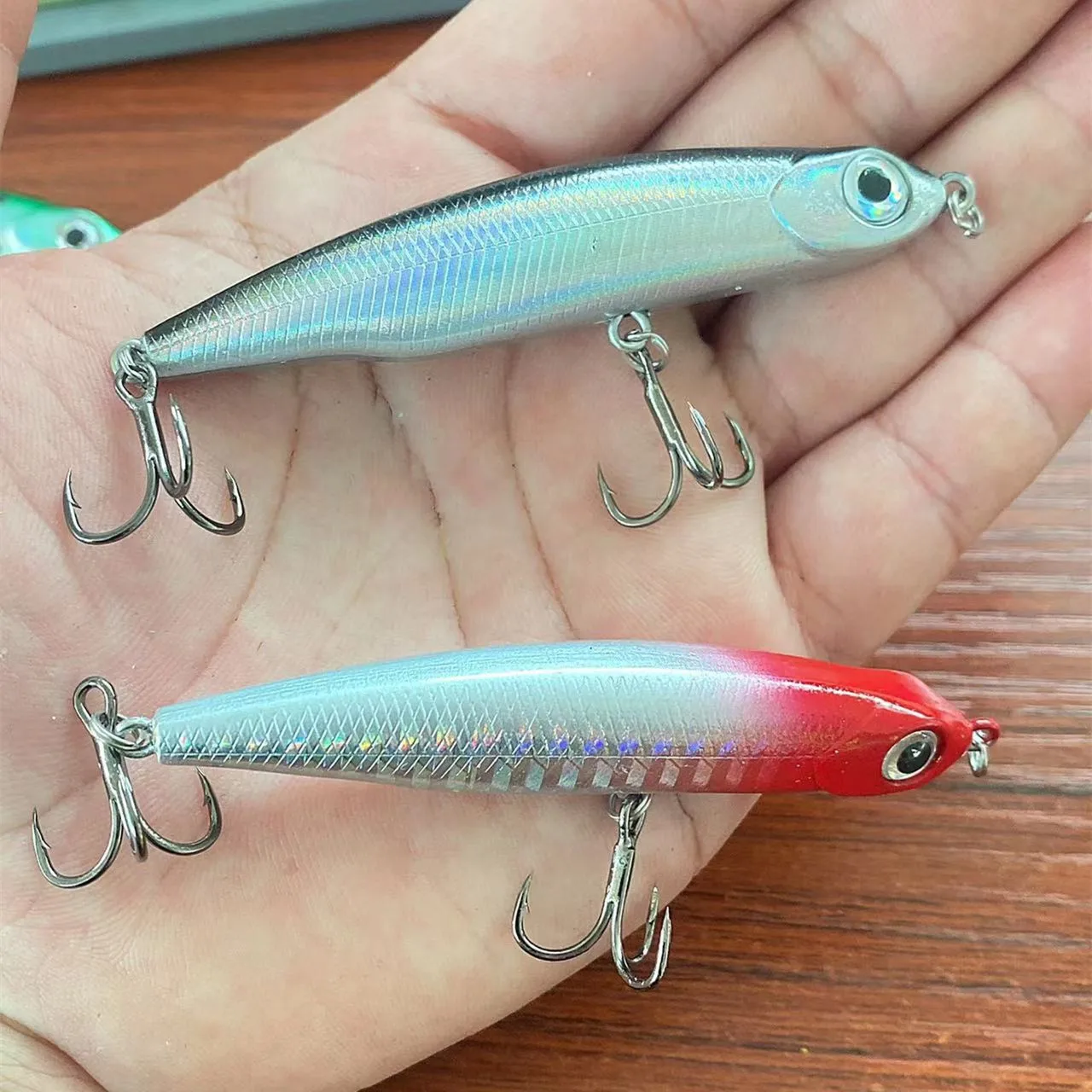 싱킹 연필 낚시 미끼 Wobblers 5cm 3.5g 미니 인공 금속 하드 미끼 지그 3D 눈 Pesca 송어 낚시 태클, 1 피스