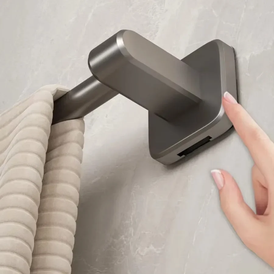 1PC Towel Rack, Bathroom Perforated Suction Cup, Wall Mounted Storage Rack, Toilet Storage, Bathroom Towel Rod image 4