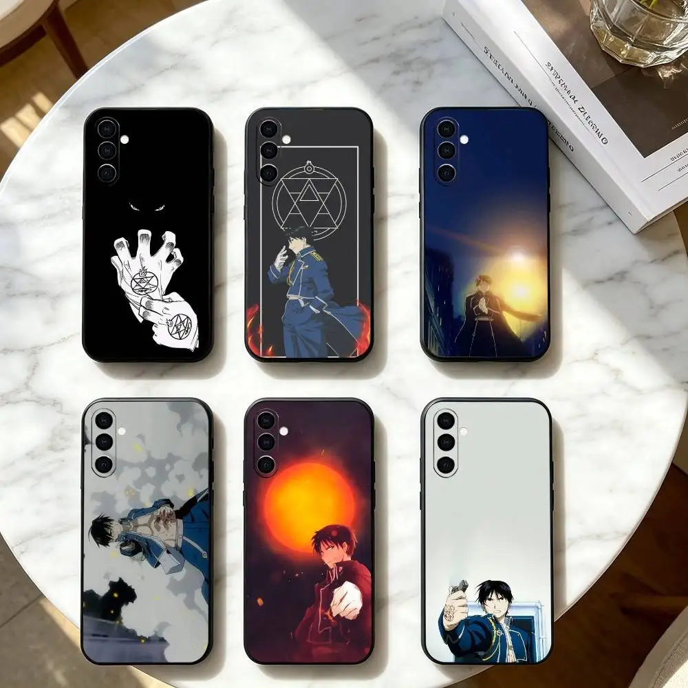 

Anime Roy mustang Fullmetal A-Alchemist Phone Case For Samsung Galaxy A73,A72,A71,A70,A53,A52,A51,Soft Silicone Black Cover