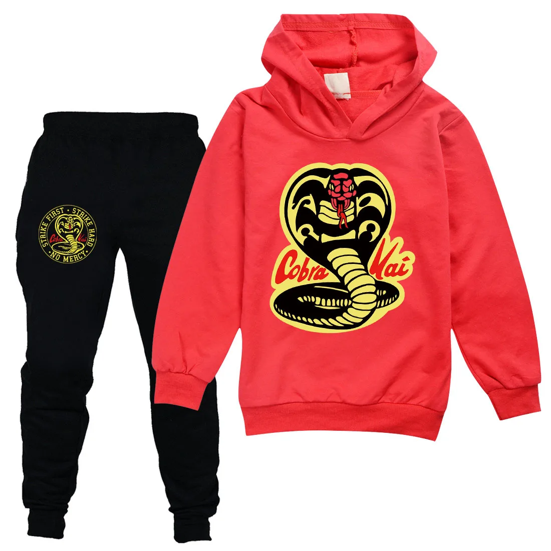 2023 Spring New Cobra Kai Hoodie Suit Cotton Kids Hoodie And Pant Two-piece Children Clothing Set 2-16 Years Girl Boys Clothes