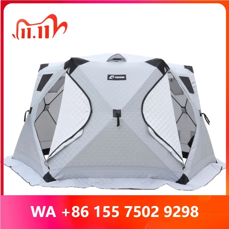 Large Hexagonal Outdoor Winter Tents Cotton-Padded Thickened Camping Fishing I Fishing Shelters for Cold Weather Camping