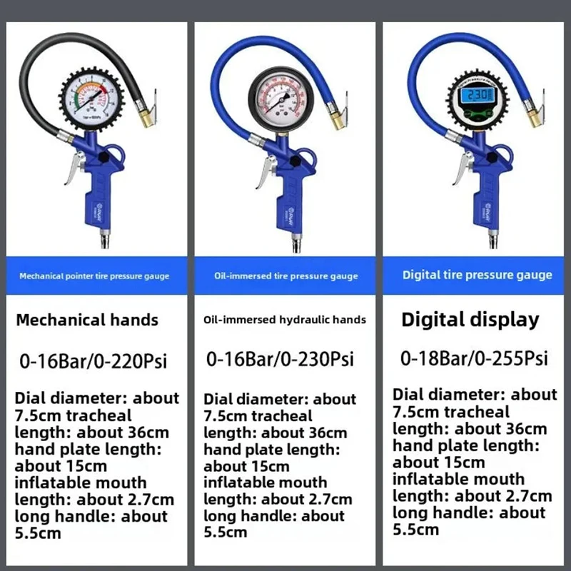 Auto Reifen Luft Manometer Reifen Inflator Reifendruck Pneumatische Werkzeug Gauge Kompressor Manometer 0-220psi LCD Display