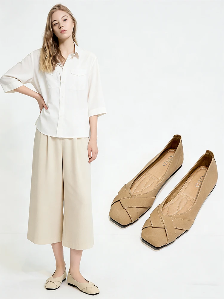 Spring 2026 Women's Flat Shoes Soft Bottom Slip-On Fairy Style Fashionable Versatile Bean Bean Shoes Korean Style Ultra-Fine ...