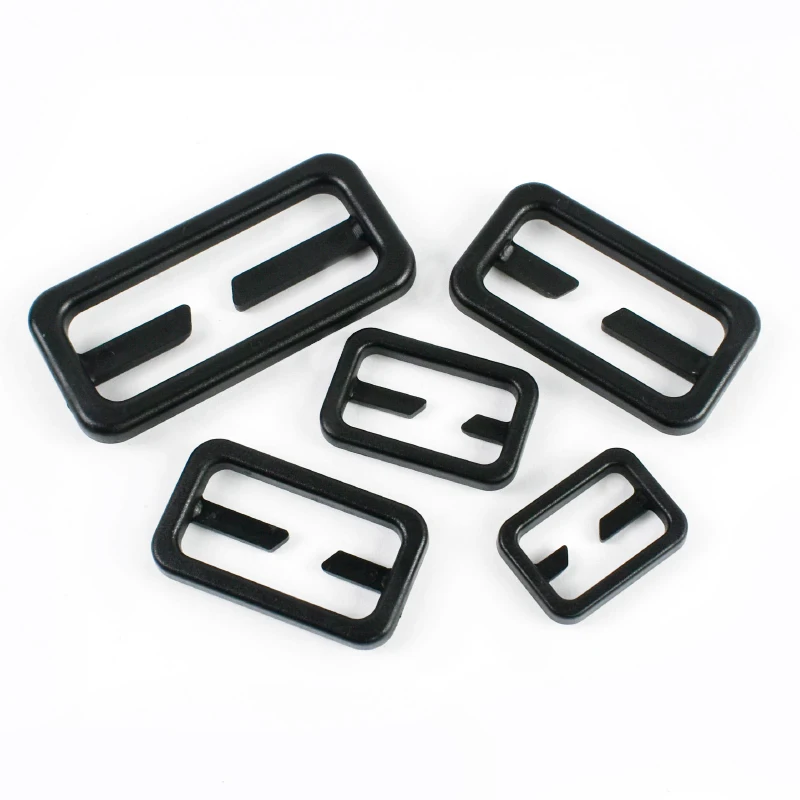 10-50 قطعة 20-50 مللي متر مشبك بلاستيكي أسود ثلاثي الإنزلاق المنزلق حقيبة حزام استبدال سريع المشبك حزام ضبط أبازيم DIY بها بنفسك اكسسوارات