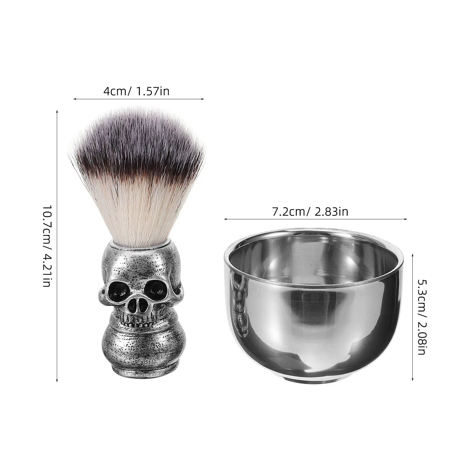 1 Set Rasierschale und Pinsel Set mit Ergonomischem Edelstahlgriff Rasierset für Männer Barbier Salon Rasierschale
