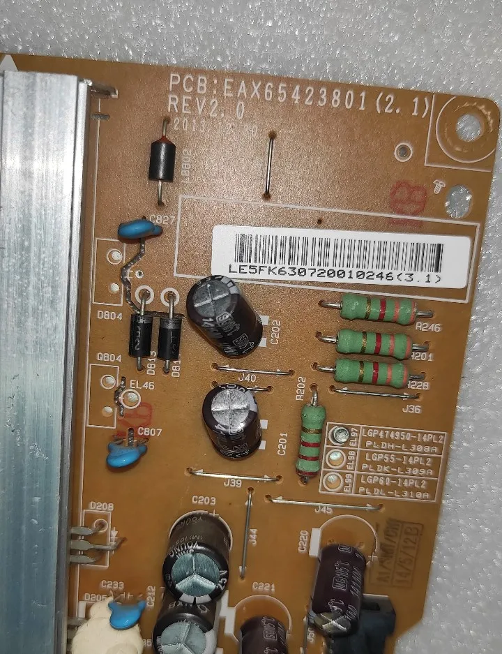 EAX65423801 LGP474950-14PL2 power supply board  FOR LG tv  47GB6310   EAX65423801（2.1）Confirm the number of inches