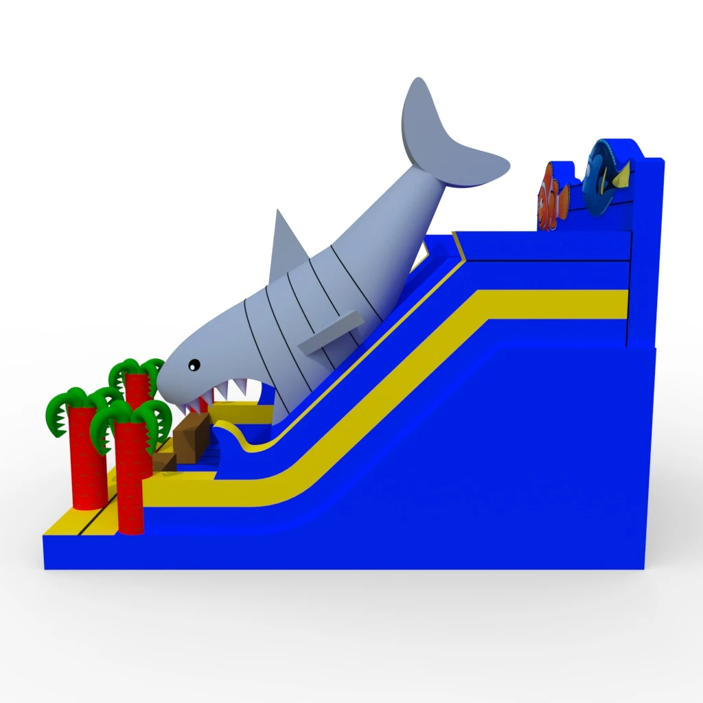 

Giant Commercial Inflatable shark Slide Bouncer Kids Jumping Castle Outdoor Playground Amusement Equipment with Blower EN14960