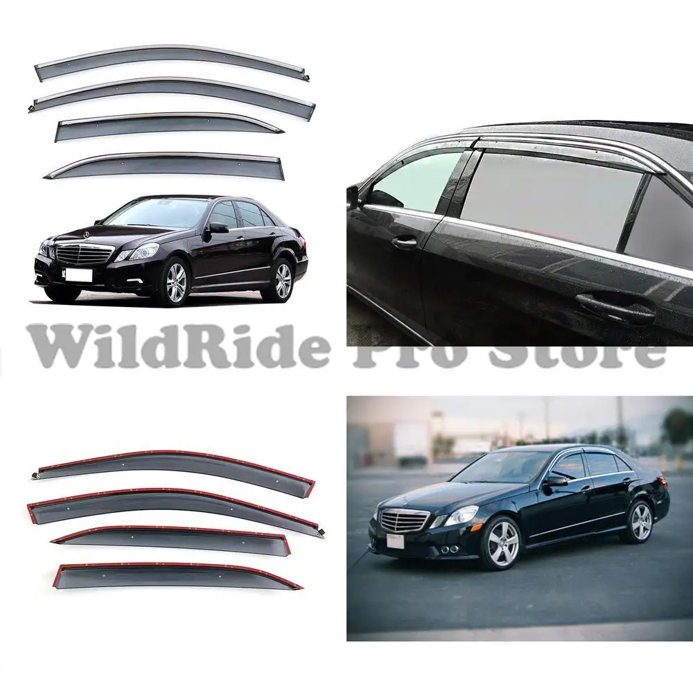

1 set specifically designed for Mercedes Benz E Class E200 E260 E300 car window rain visor injection molded rain deflector stain