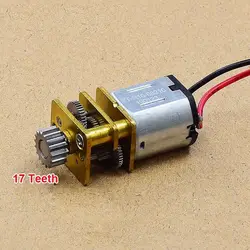 Micro 10mm*12mm N10 Full Metal Gearbox Gear Motor DC 3V-6V 3.7V 5V Slow Speed 17 Teeth Mini Gear Motor for 3D Printing Pen Robot