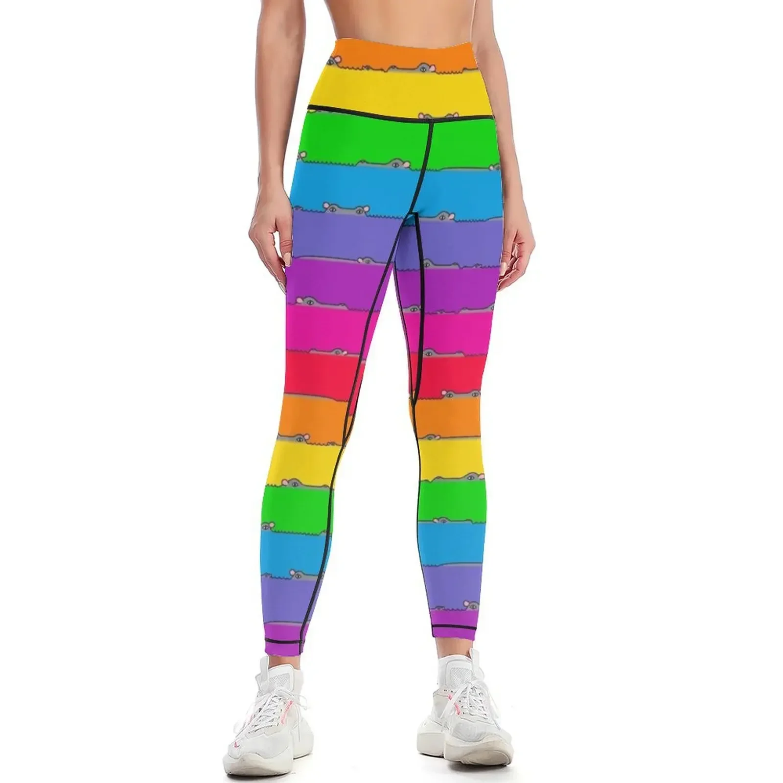 

I-Spy Hippo! rainbow bright Leggings push up tights for sport set Golf wear sporty woman gym Womens Leggings