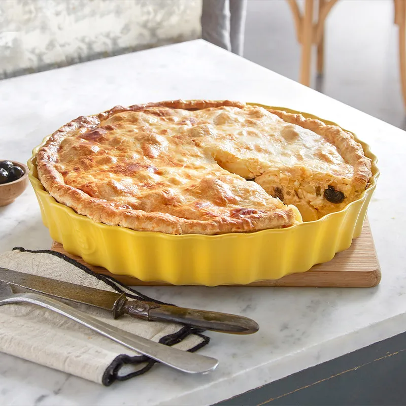 Pan Round ceramic baking pan Oven, apple pie mold baking pizza pan