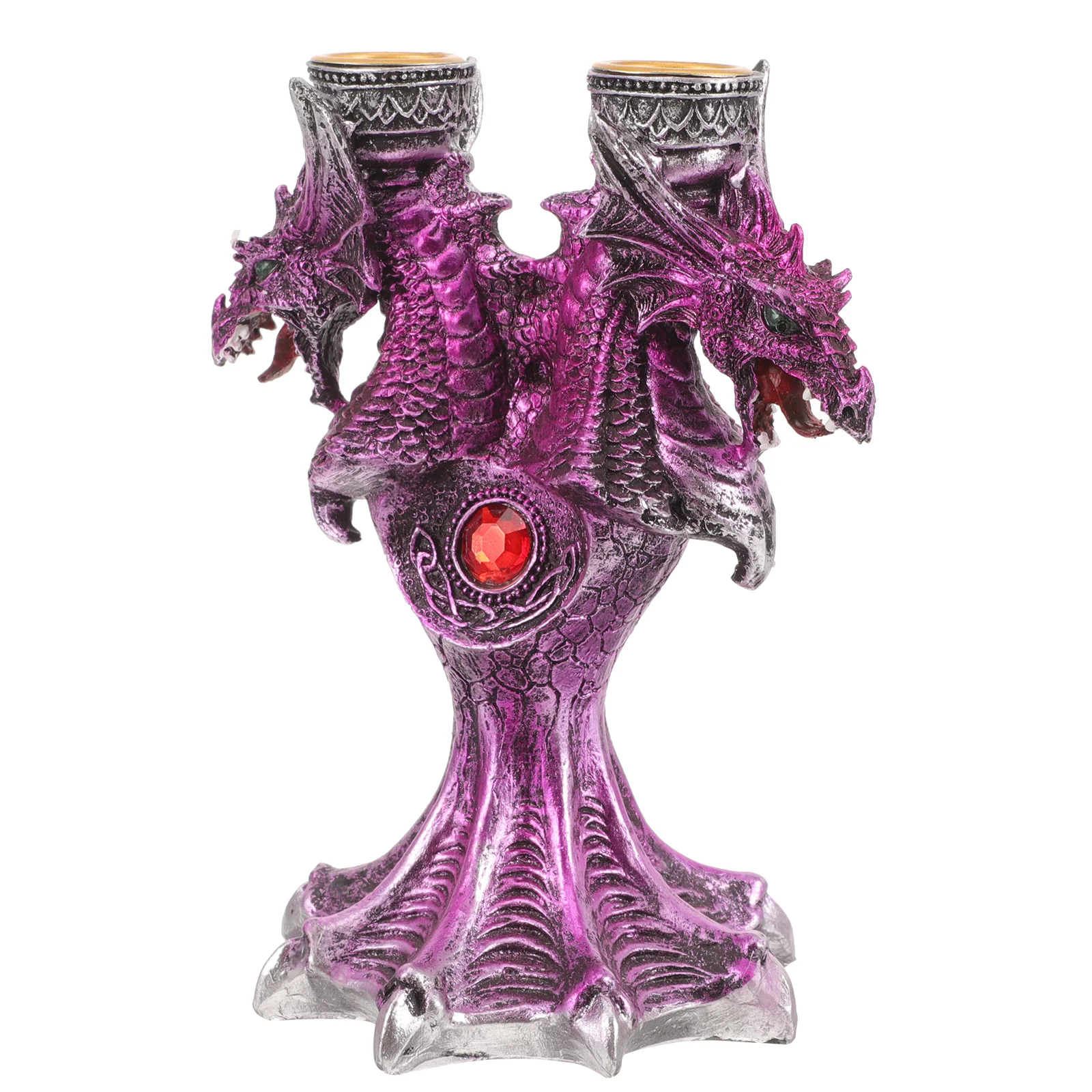 

Resin Halloween Dragon Candlestick Gothic Style Holder Decorative Prop for Home Party Garden Balcony Gothic Holder