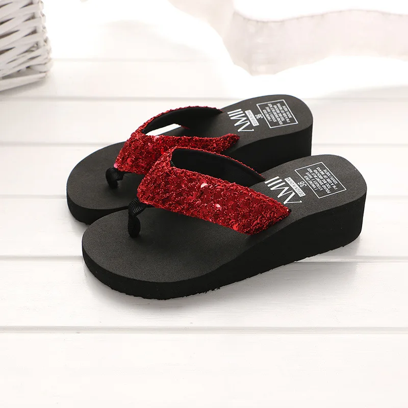 Summer Sequins Slippers Women Sandals Shoes Woman 2024 Open Toe Flip Flops Ladies Clear Outdoor Flat Beach Slides Zapatos Mujer