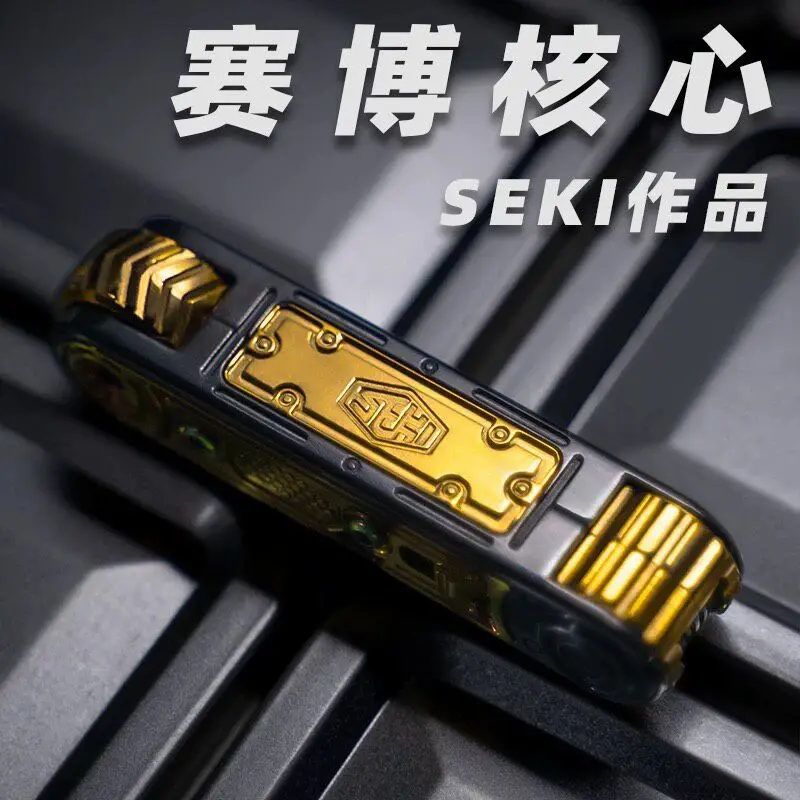 Used EDC EDC-SEKI Cybercore, Mechanical Tuning Fork Tintin Push Card, Decompression Toy, Zirconium Alloy