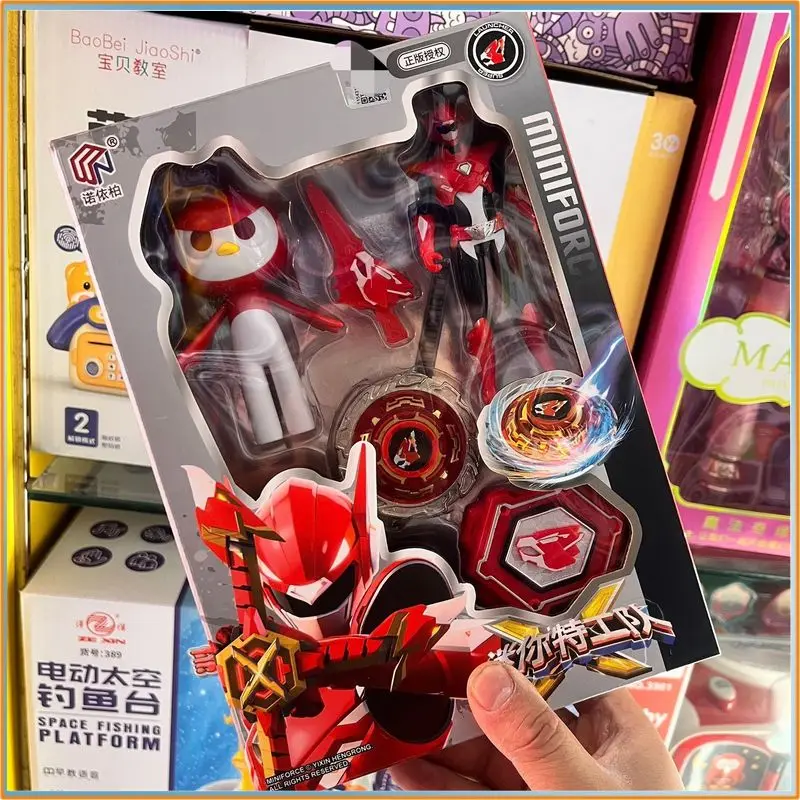 NUEVA peonza Original Mini Force Pull-String - Juguete de batalla Max y Lucy para niños |   Modelo de regalo para niños Juguete Gfit para fanáticos