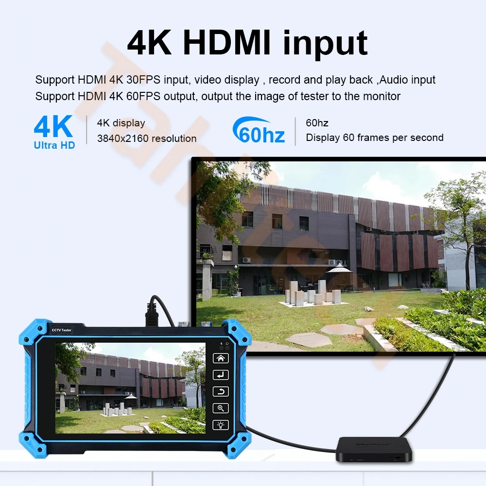 IPC เครื่องทดสอบกล้องวงจรปิด 8MP/AHD/CVI/TV/SDI เครื่องทดสอบกล้องวงจรปิด 12MP 4K IPC ทดสอบอินพุต HDMI VGA 5.4 "กล้องวงจรปิดหน้าจอสัมผัสเครื่องทดสอบกล้อง IP