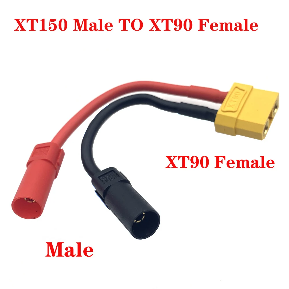 1PCS XT90/XT60 To XT150 Silicone Cable Plug Adapter 12AWG for RC FPV Balanced Charging Conversion Wire Circuit Connector DIY