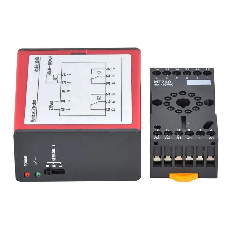 -[Retail TX] 3X 110B Vehicle Detector AC220V Single Channel Inductive Vehicle Loop Detector For Car Parking Lot Access Control - view 5
