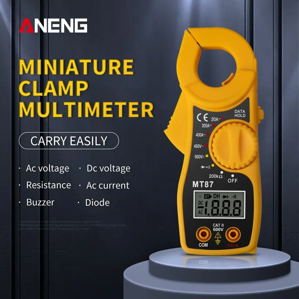 ANENG MT87 Digital Clamp Multimeter 1999 Counts AC Amp Ammeter Voltmeter  NCV Ohm High Precision Tester  Profesional Meter test