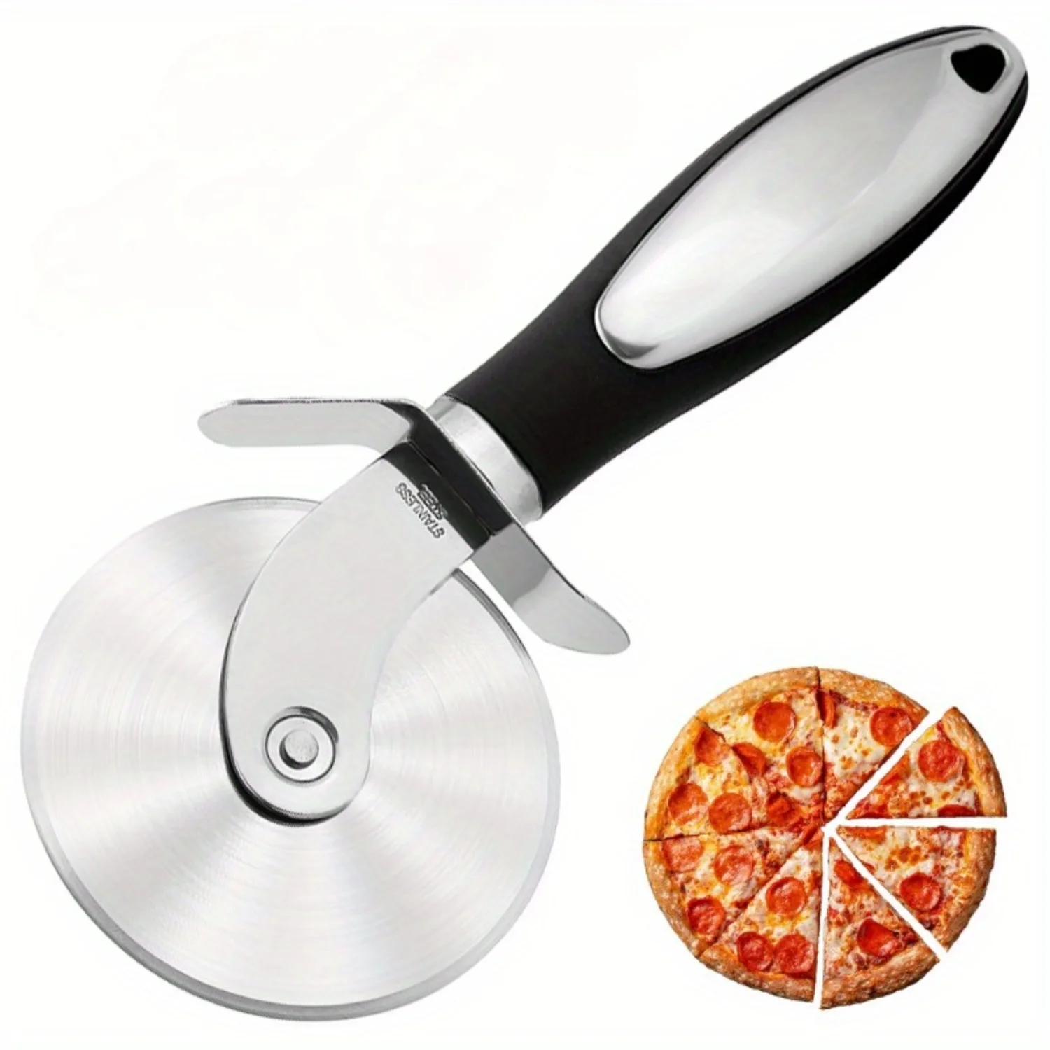 ProCut Premium Pizza Cutter Wheel - Ultra-Sharp Stainless Steel Construction, Non-Slip Handle - Dishwasher Safe, Effortless Slic