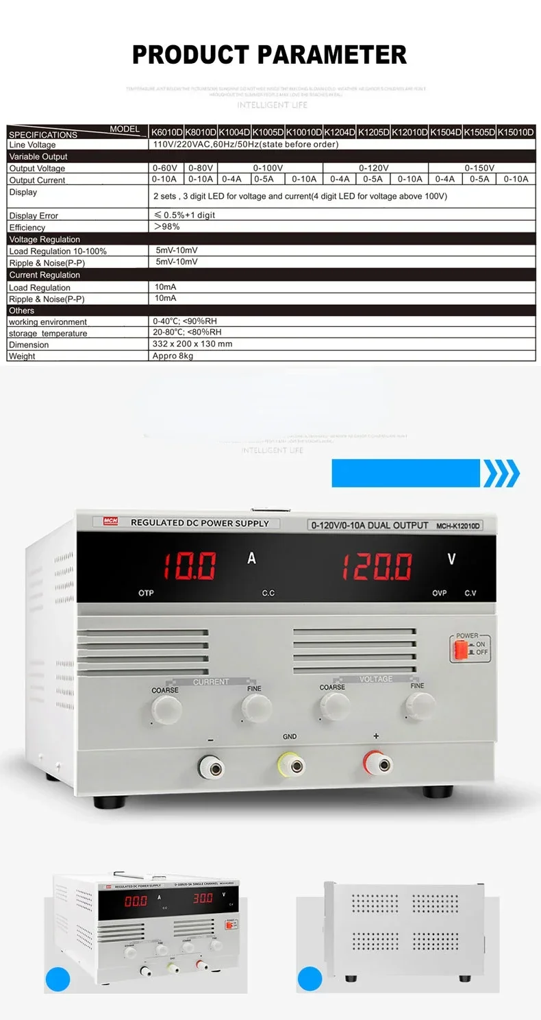 High-power Digital แสดงผล แรงดันไฟฟ้าคงที่ DC Power Supply 0-60V 80V 100V 120V 150V/0-10AHot ขายราคาถูกและ Fine