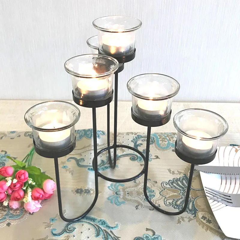 

Candlestick Scented Candle Holders Stick Holder Crystal Wax Candle Holders Table Lamp Vase Porta Velas Home Decoration Fg09