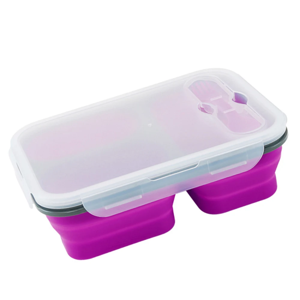 Silicone world 1300ml Silicone Collapsible Portable Lunch Box Large Capacity Bowl Lunch Bento Box Folding Lunchbox Eco-Friendly