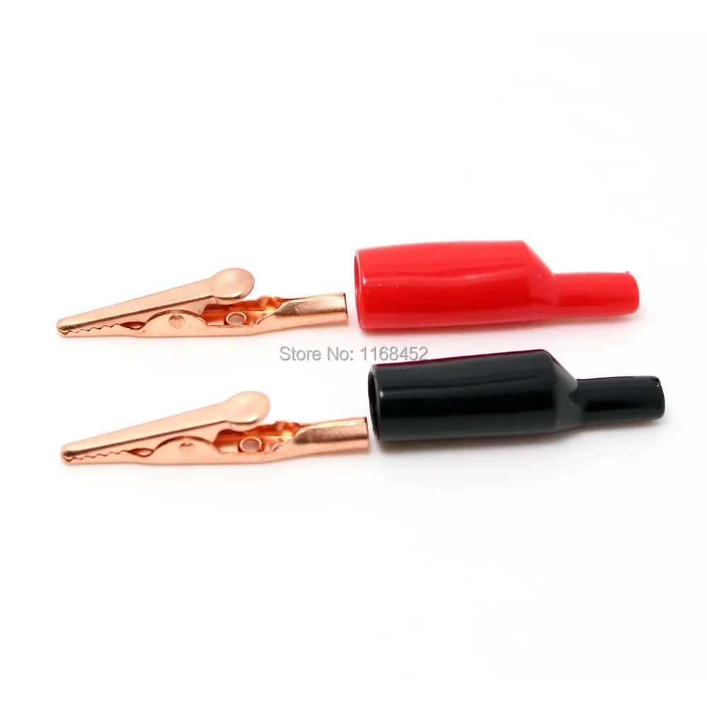 CC60C Solid copper Crocodile Alligator Clips with PVC insulator 10A Current 4mm Socket connction