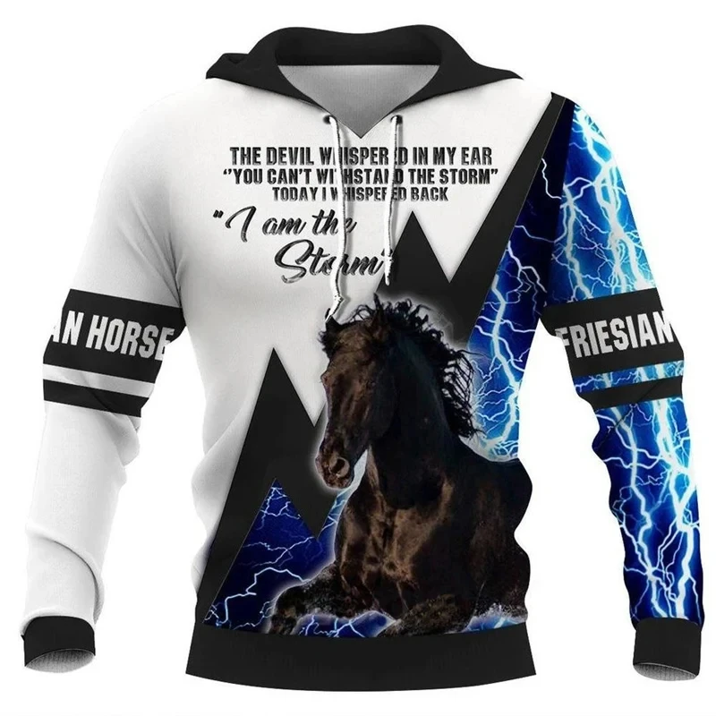 Vintage Tier Pferd 3d gedruckt Hoodie für Männer Kleidung Ross neu in Hoodies & Sweatshirts lässig Streetwear Pullover Hoody