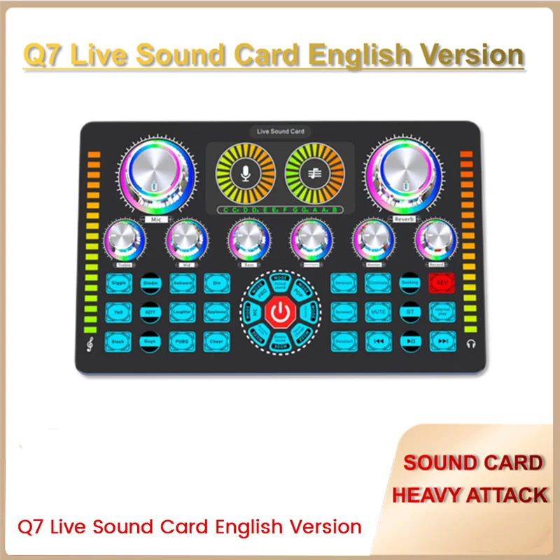 Live Sound Card Studio Record Soundcard Bluetooth Microphone Mixer Voice Changer Live Streaming Sound Mixer Karaoke Home