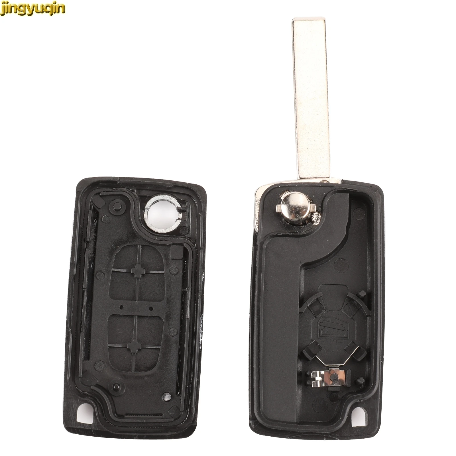 Jingyuqin Remote Flip Car Key ASK/FSK 433MHZ ID46 For Citroen C2 C4 C5 C8 Peugeot 307 308 607 VA2/HCA CE0523/0536 2/3/4BTNS Fob