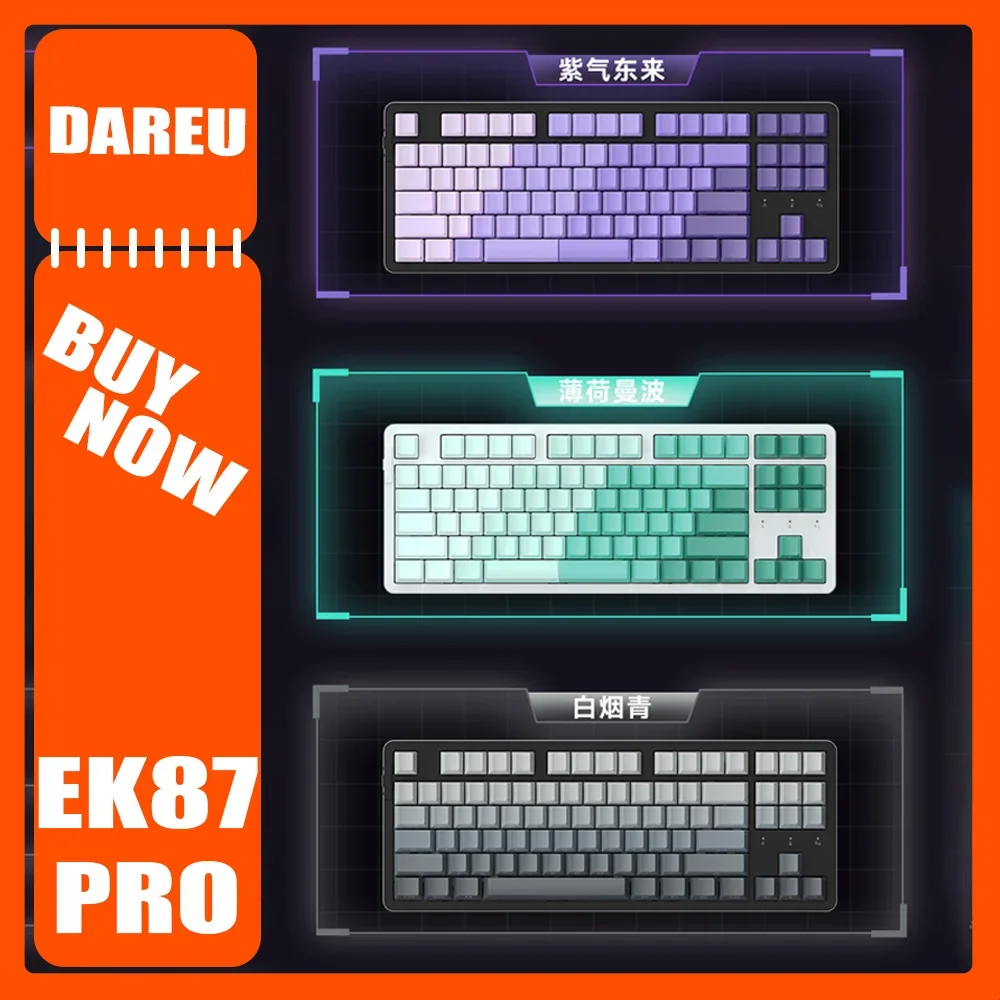 

Dareu EK87pro Mechanical Keyboard Wireless Three Mode Keyboards Hot Swap Low Latency RGB Customization Gaming Keyboard Gifts