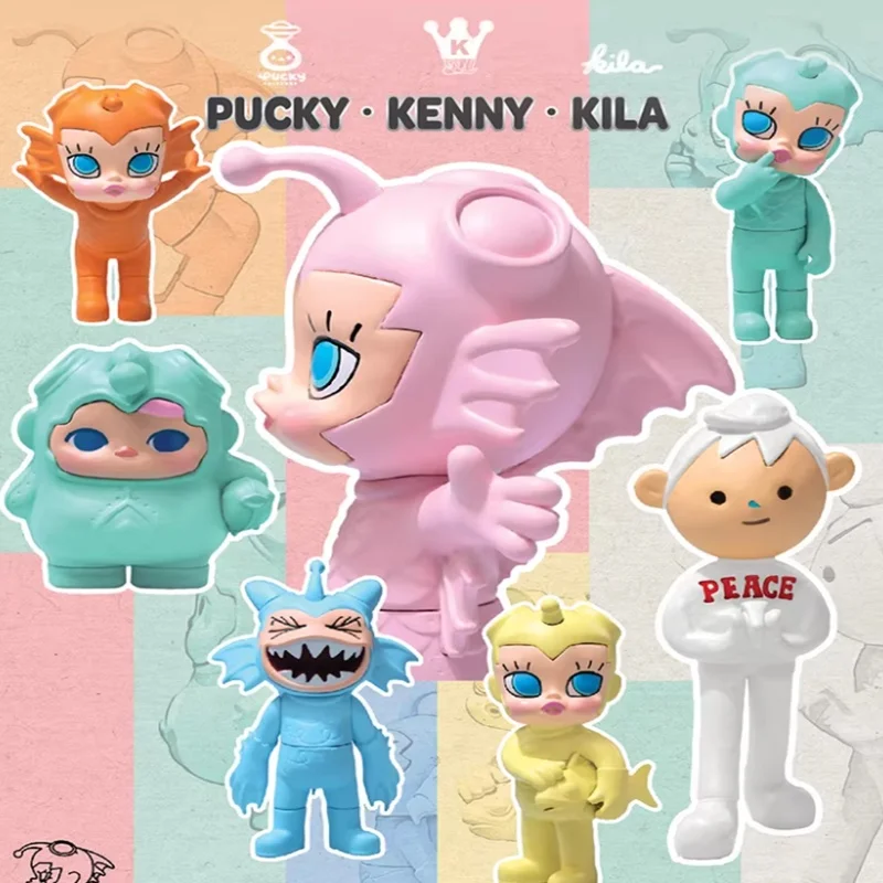 

Hot Toys Blind Box Figures Lab C Pucky Kenny Kila Monopop Yutong Collectible Cartoon Fish Boy Art Toy For Figure Collectors