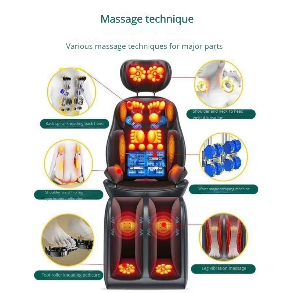 Body Shiatsu Massage Kussen Rugpijn Verlichting Stoel Draagbare Elektrische Zitkussen Rugmassage Verwarming Thuisgebruik