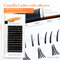 Yelix Camellia False Eyelashes LC LB B C CC D Curl Eyelash Extensions Soft Eyelashes Upgrade Premium Individual Lashes