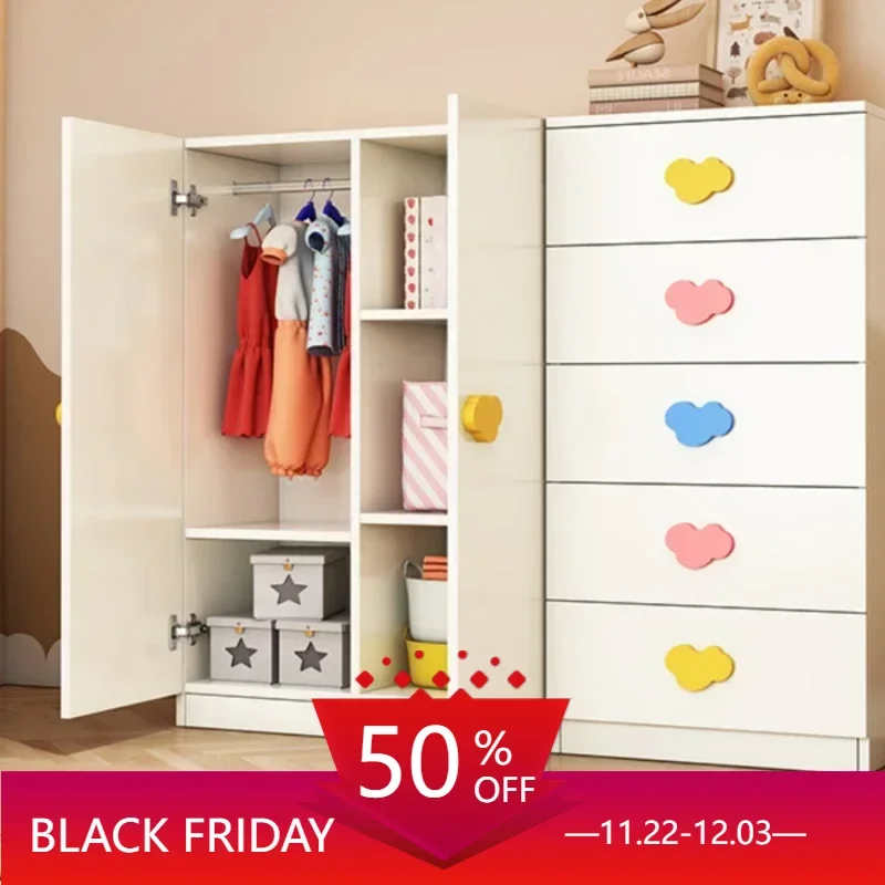 Bedroom Kids Wardrobes Closet Clothes Girls Hangers Wardrobe Organizer Mobile Dressers Meuble De Rangement Room Furniture CY50CW