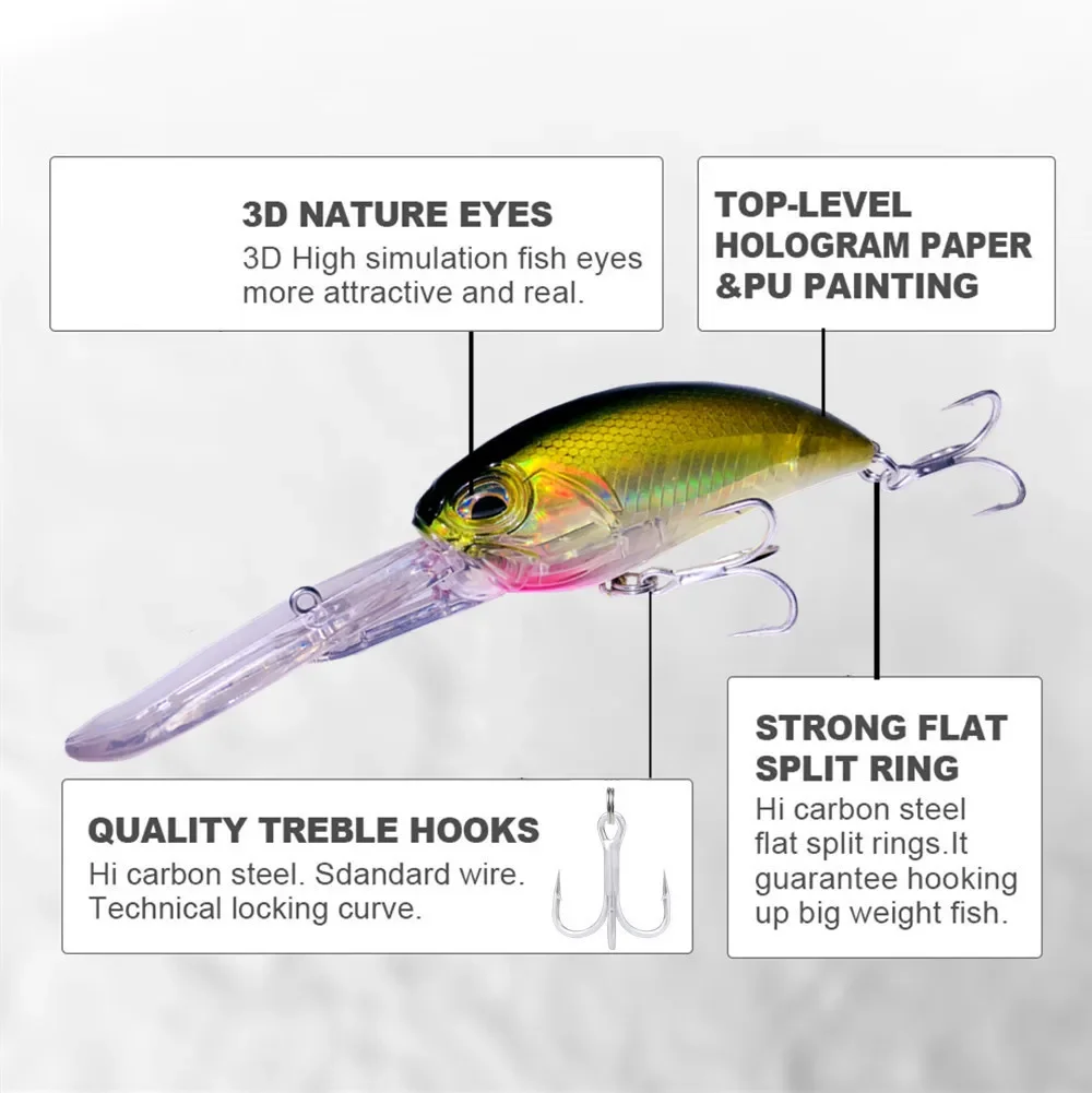 Señuelo Crankbait GREENSPIDER 150mm – Flotante profesional 0-5m - imagen 3