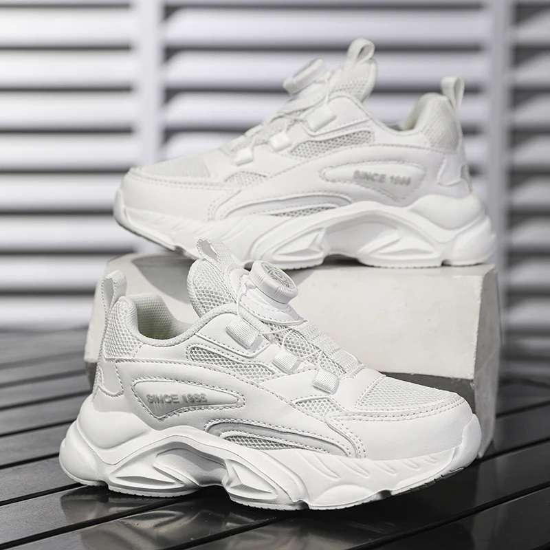 Weiße Kinder-Turnschuhe, rutschfest, für Outdoor-Sport, Tennis, atmungsaktiv, lässig, für Kinder, bequeme Wanderschuhe, Größe 28–40 – Detail 10