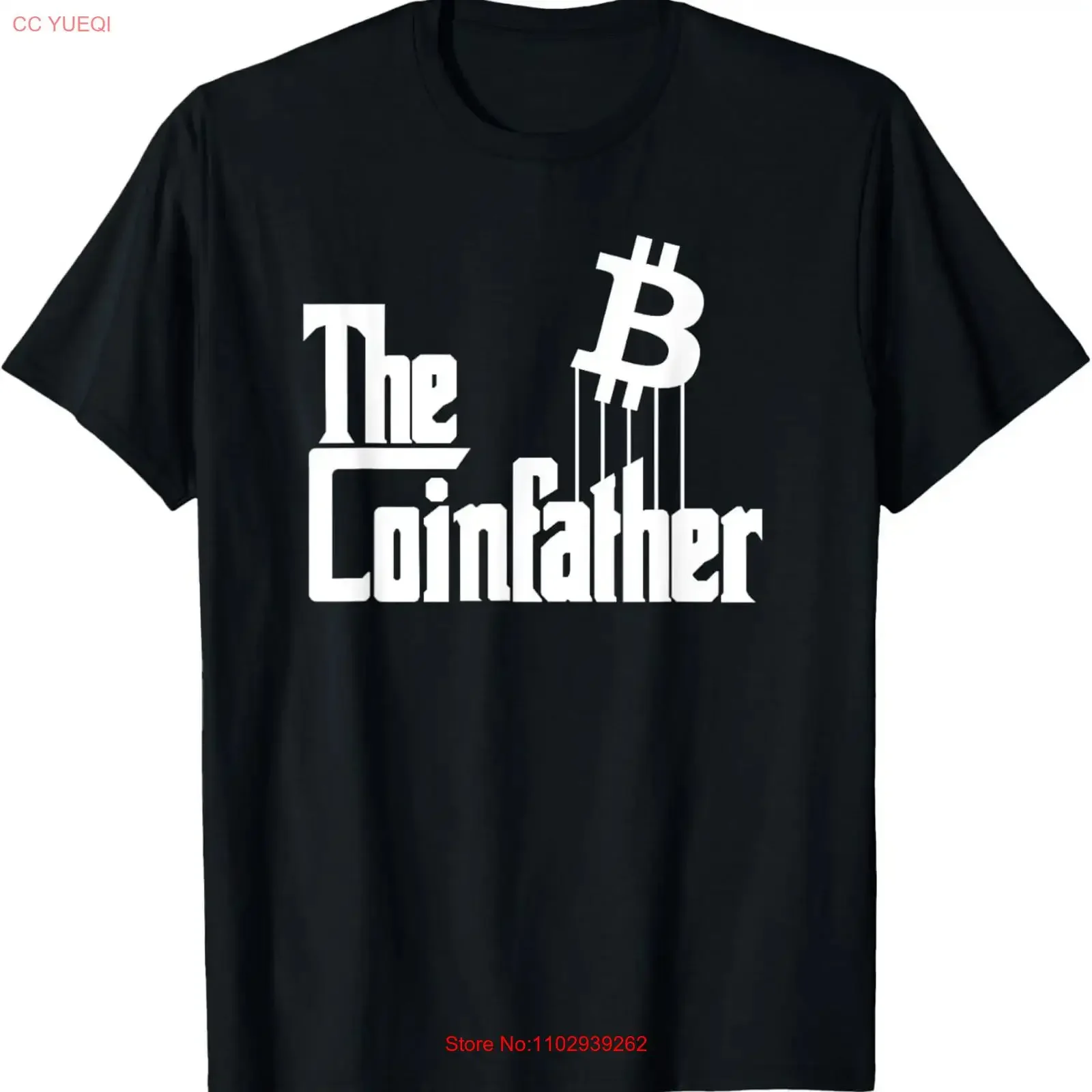 T-shirt The Coinfather Bitcoin Father CryptoMoney pour papa maman, vêtements de créateur vintage lavés, graphiques, respirants, décontractés