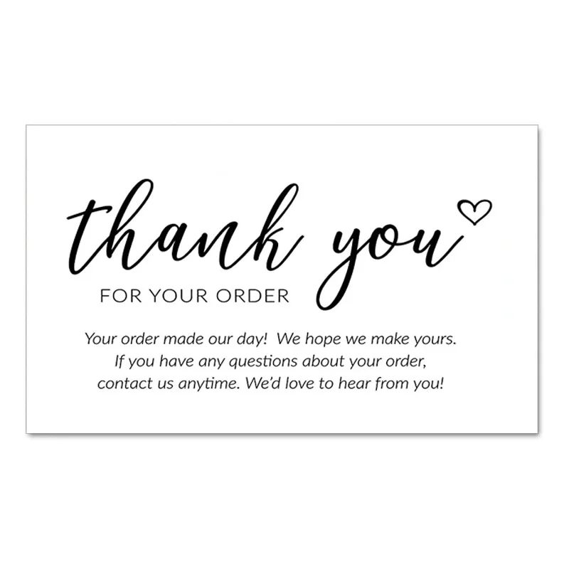 50pcs Thank You For Your Order Card Custom Write Your Business Card Small Business Gifts Decoration Goods Follow Card