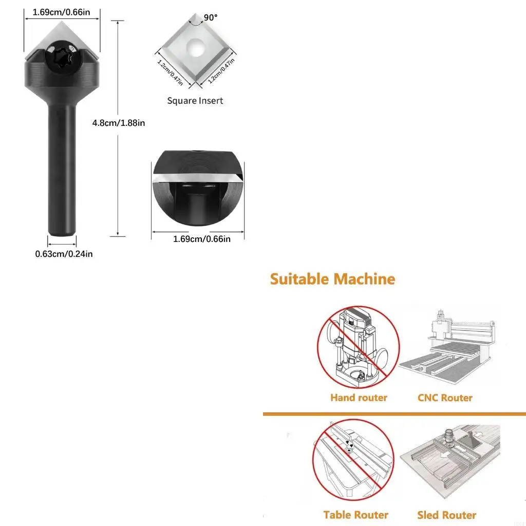 

Вставная фреза с V-образными канавками, фреза для деревообработки с углами 60/90 градусов, карбоновая фреза для обработки