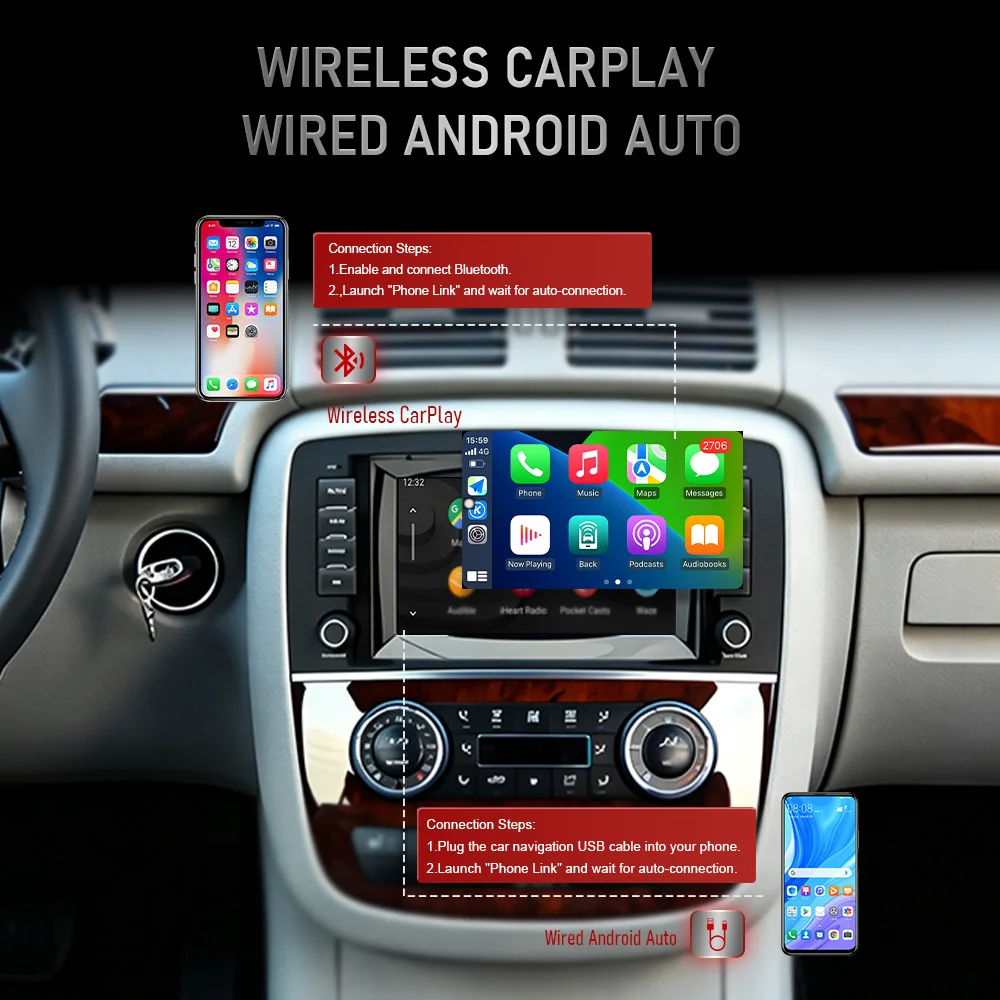Android 16 Car  GPS Navigation For Toyota Hilux 2002-2009 Auto Multimedia Player QLED Screen Dash Cam Carplay NO 2din 4G Wifi view 5