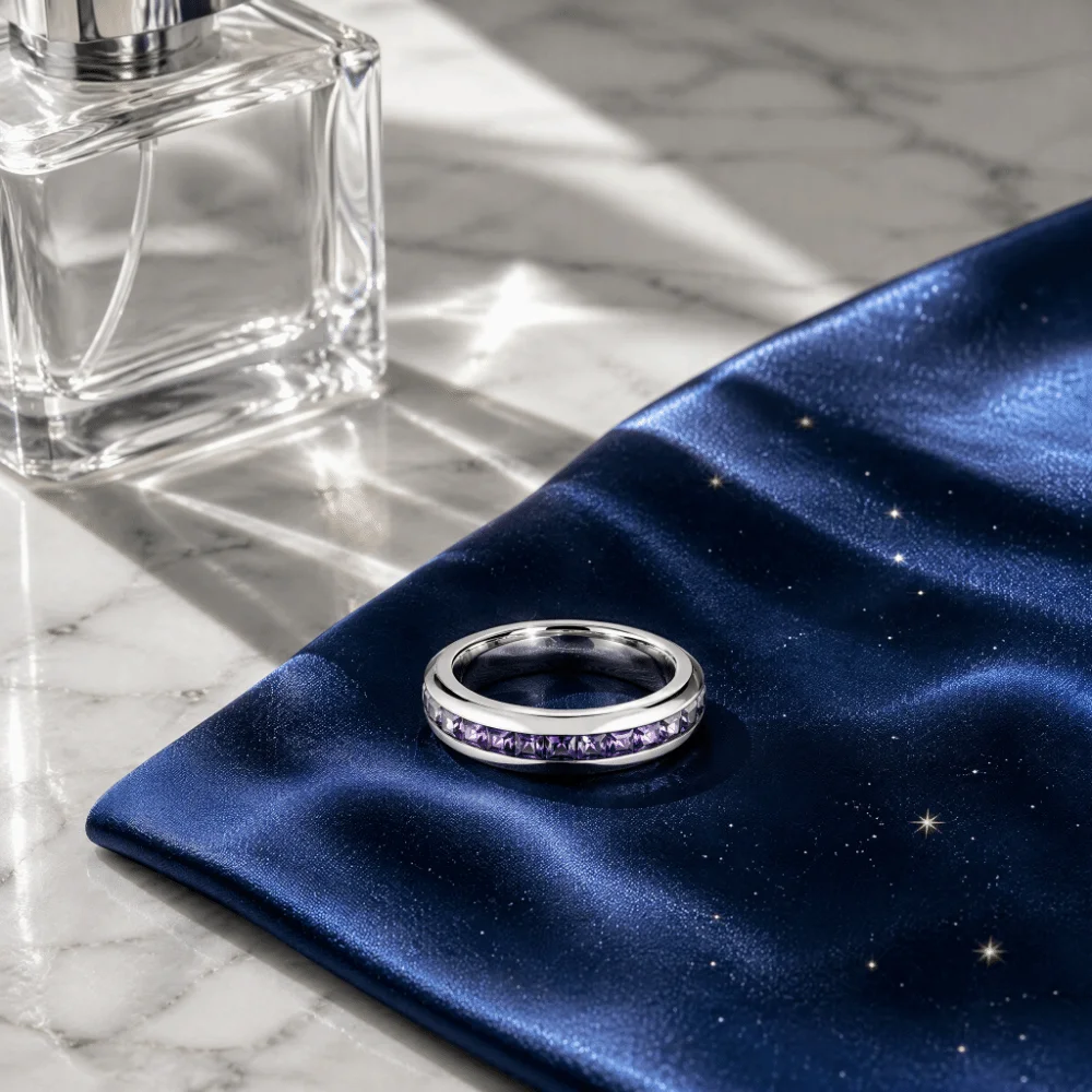 Cubic Zirconia Women's Anxiety Ring Light Luxury Sparkling Lucky Ring Size 6-10 Fashion Jewelry Rotatable Anxiety Relief Ring