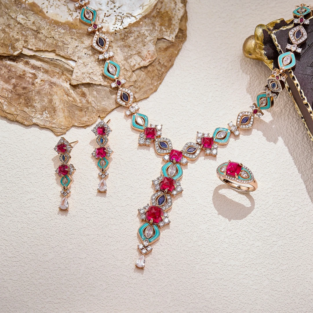 

AY Luxury Fashion Unique Fine Jewelry Sets Water Drop Necklace Earrings Bracelet Sets For Women Lady Wedding Party Dinner Dress