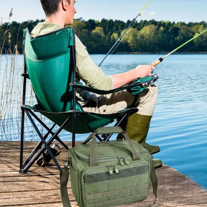 Fishing Gear Bag Oxford Cloth Tackle Shoulder Bag Water-Resistant Fishing Tackle Wraps Portable Tackle Shoulder Bag With