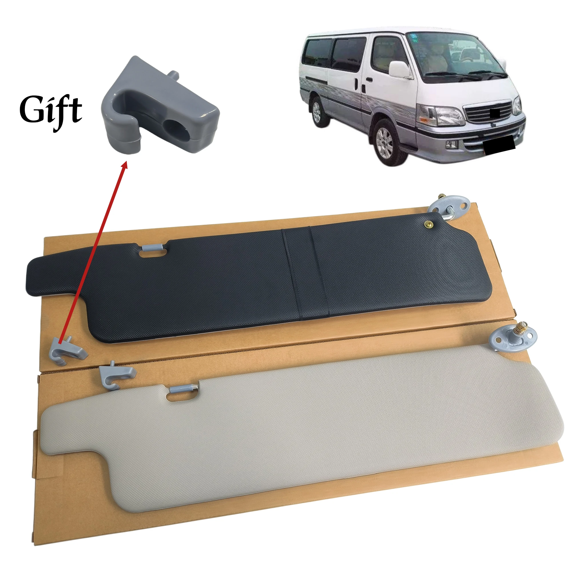 Car SunVisor Sunshade Board Driver Passenger Side For Toyota Hiace 1993 1994 1995 1996 1997 1998 1999 2000 2001 2002 2003 2004