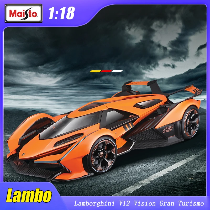 

1:18 Lamborghini V12 Vision Gran Turismo Sports Car Maisto Diecast Model Edition Alloy Luxury Vehicle Toy Collection Ornaments