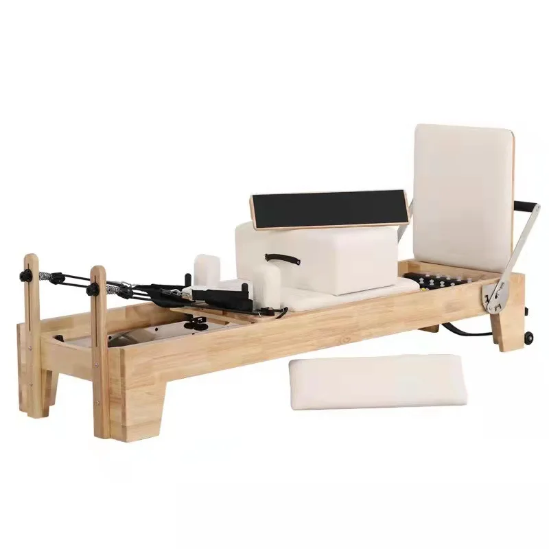 

Pilates Reformer Custom Pilates Machine Home Exercise Multipurpose Oak Pilates Reformer Core Training Bed